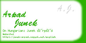 arpad junek business card